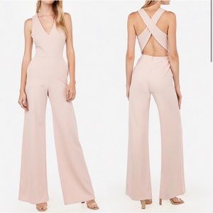 Express cross back wide leg jumpsuit petite medium